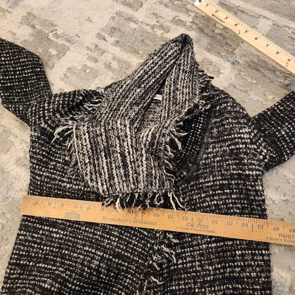 Vince Black Tweed Wool open front fringe jacket cardigan. Size XS - Picture 9 of 16